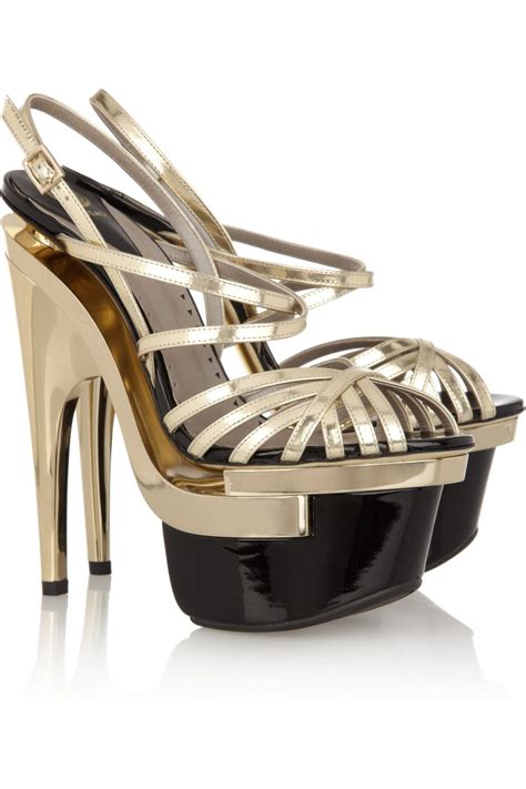 versace gold platform heels|versace platform high heels.